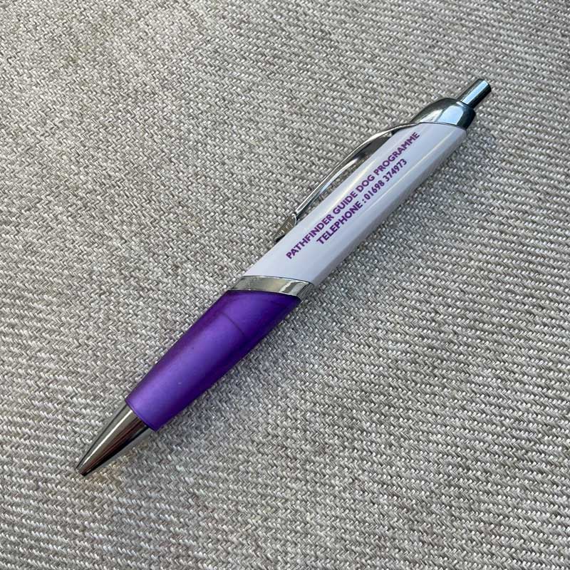 Purple and White Charity Pen